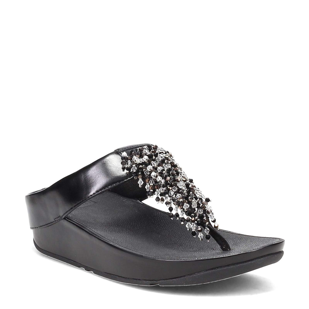 FitFlop DR7090-050 Rumba Beaded Toe-Post Sandals All Black US07