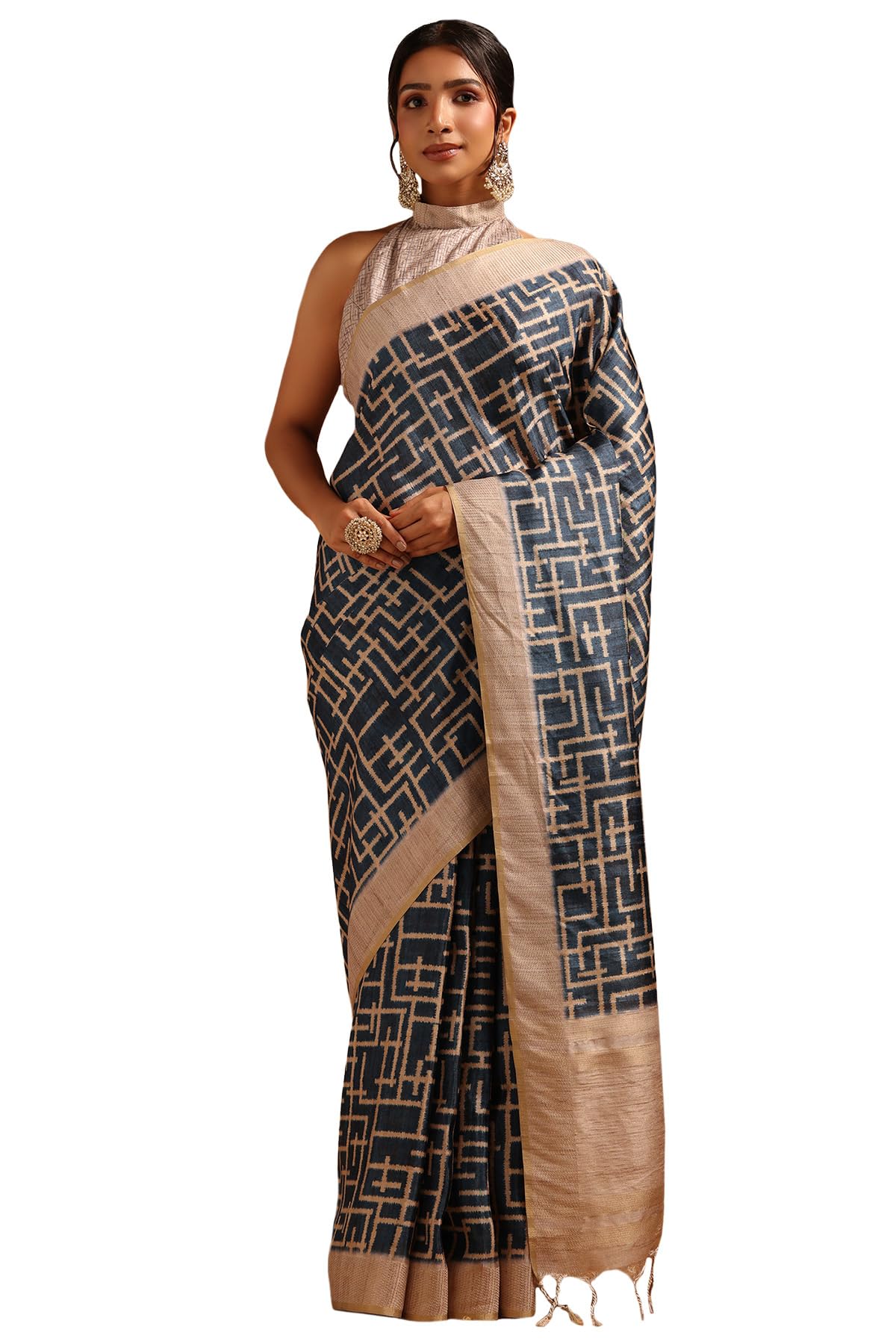 Soch Women Tussar Geometric Printed Saree