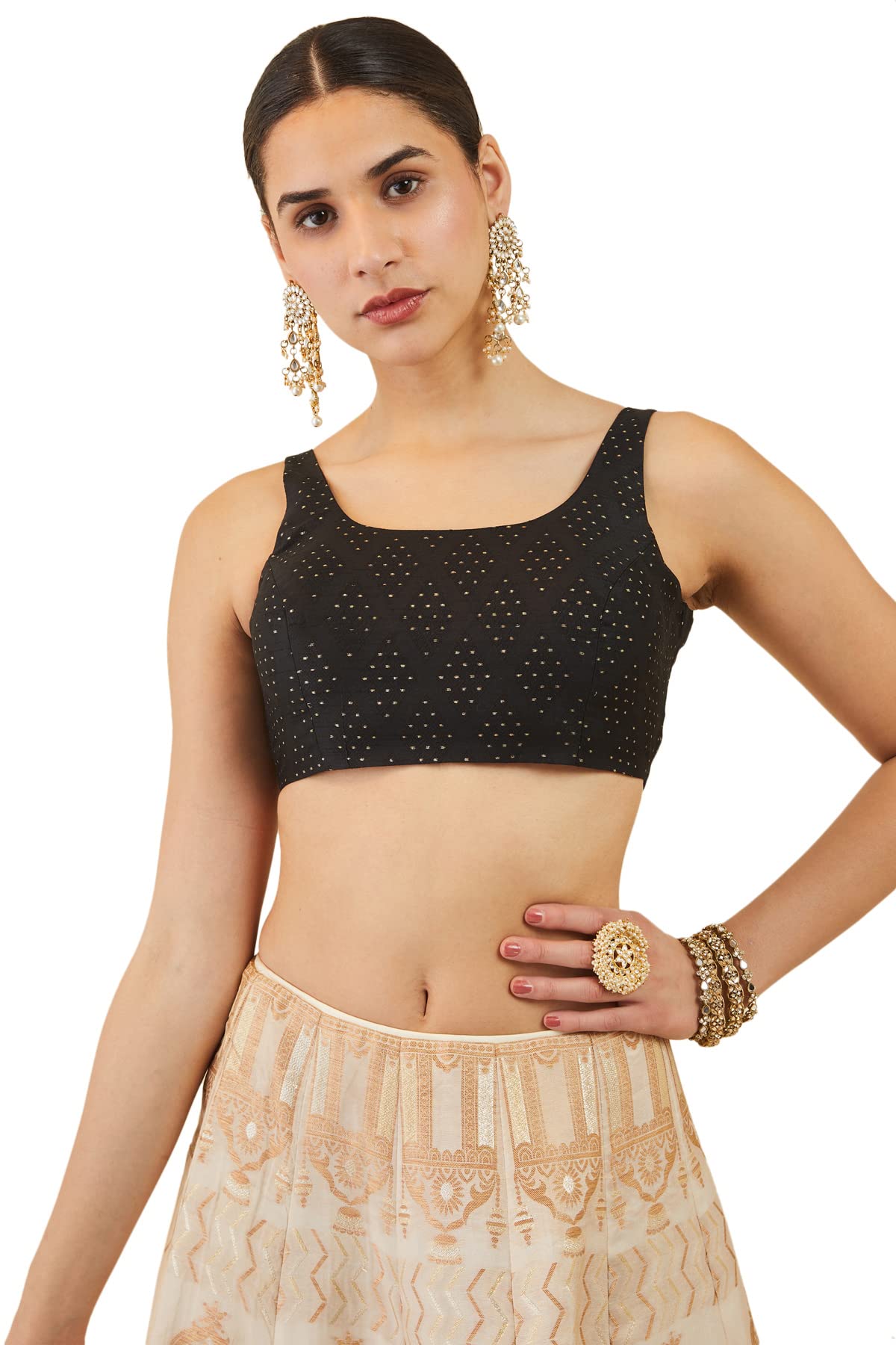 Soch Women Art Silk Sleeveless Regular Fit Blouse