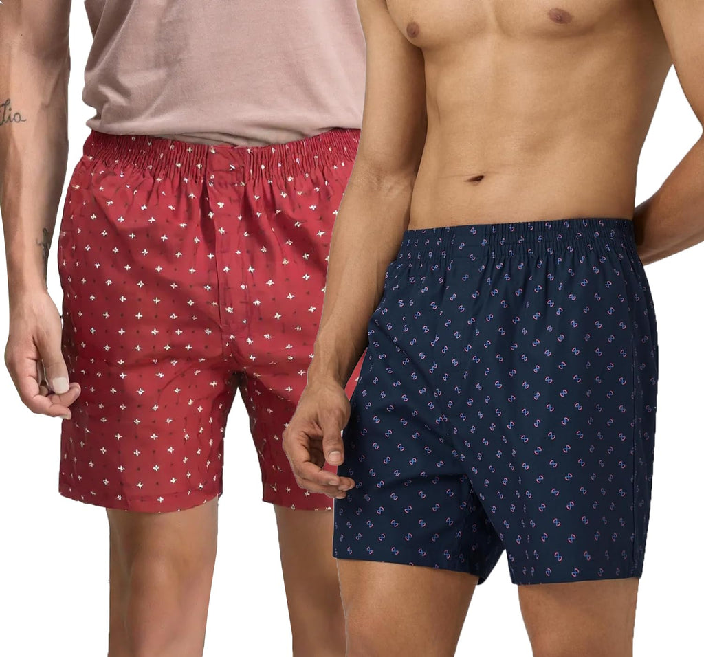 Lymio MenS Cotton Printed Boxer Casual | Underwear | Half Short Pant-Regular Fit With Back Pocket | Available In Combo Pack Of 