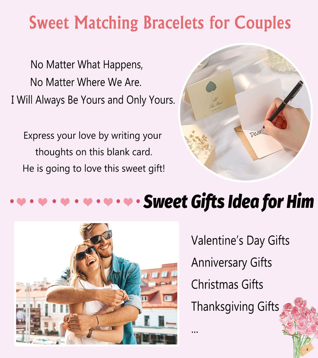 UNGENT THEM Valentines' Day Gifts for Him Her Boyfriend Girlfriend Matching Couples Relationship Bracelets Anniversary Birthday