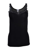 EGi Luxury 100% Filo di Scozia Cotton with Macramé Lace Women's Top S - XXL Made in Italy