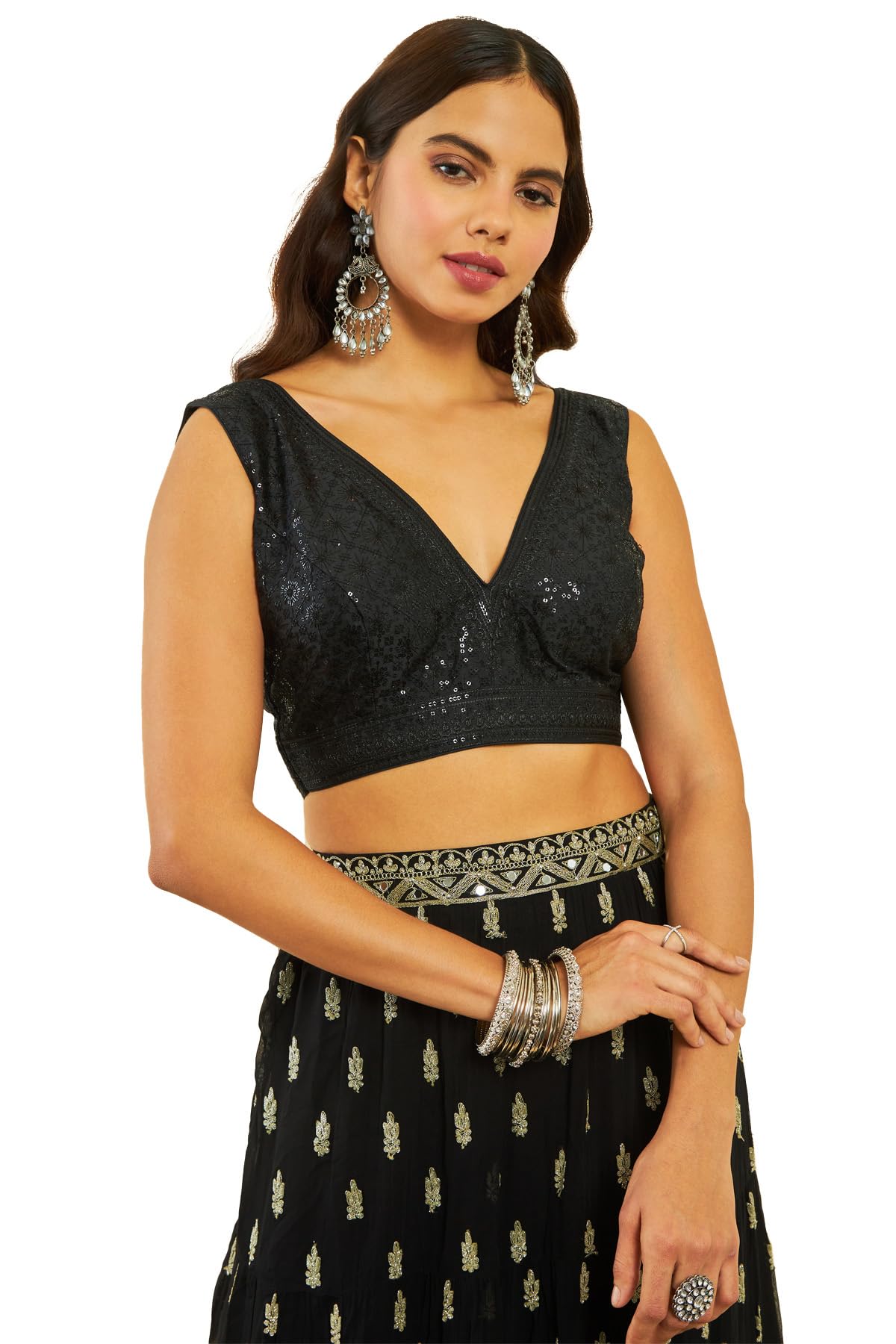 Soch Women Tussar Embellished Blouse with Sequins