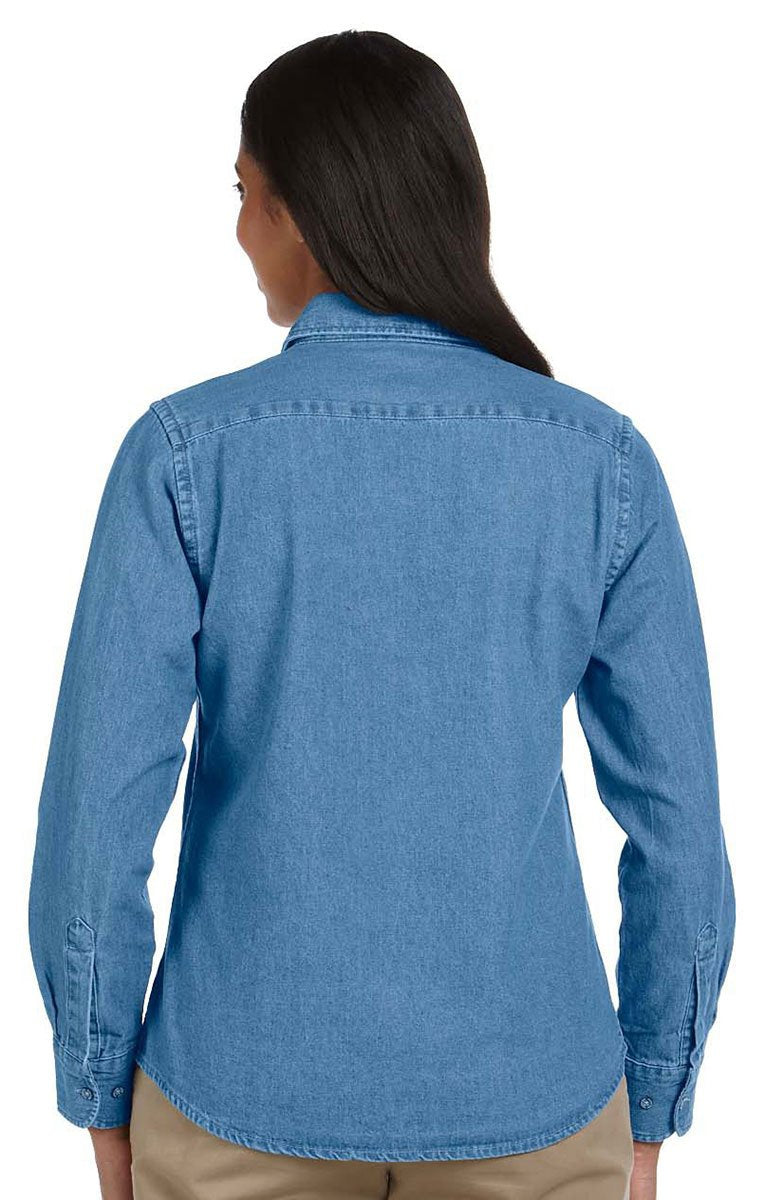 Ladies 65 oz Long-Sleeve Denim Shirt - DARK DENIM - S(D0102H7NV76)