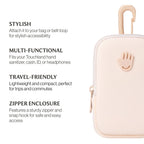 Touchland Touchette Zippered Pouch, Attachable Fashion Accessory with Snap Hook for Power Mist and Glow Mist 1FL OZ, Blush Pink