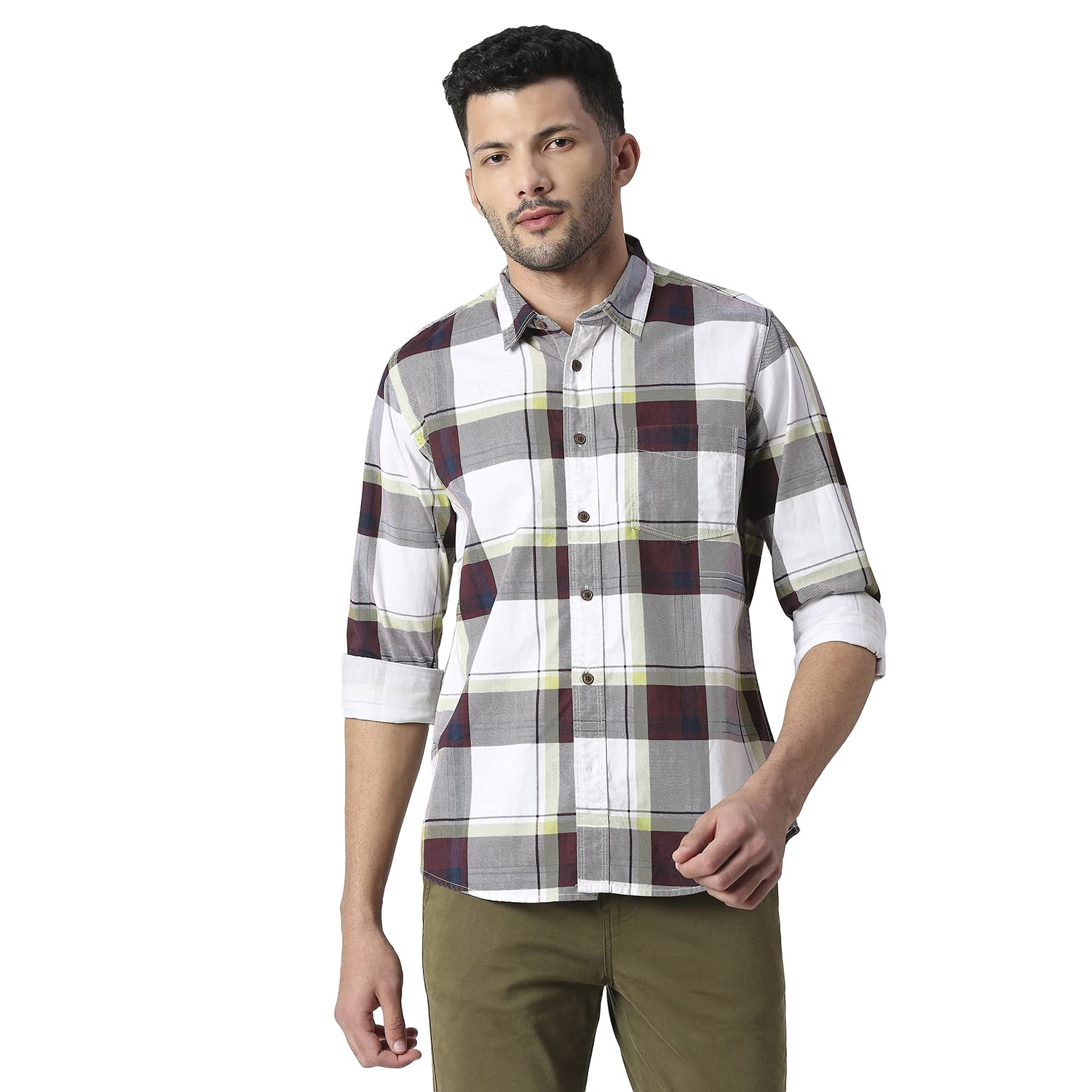 Pepe Jeans MenS Regular Fit Shirt (Pm308079803L_Off White