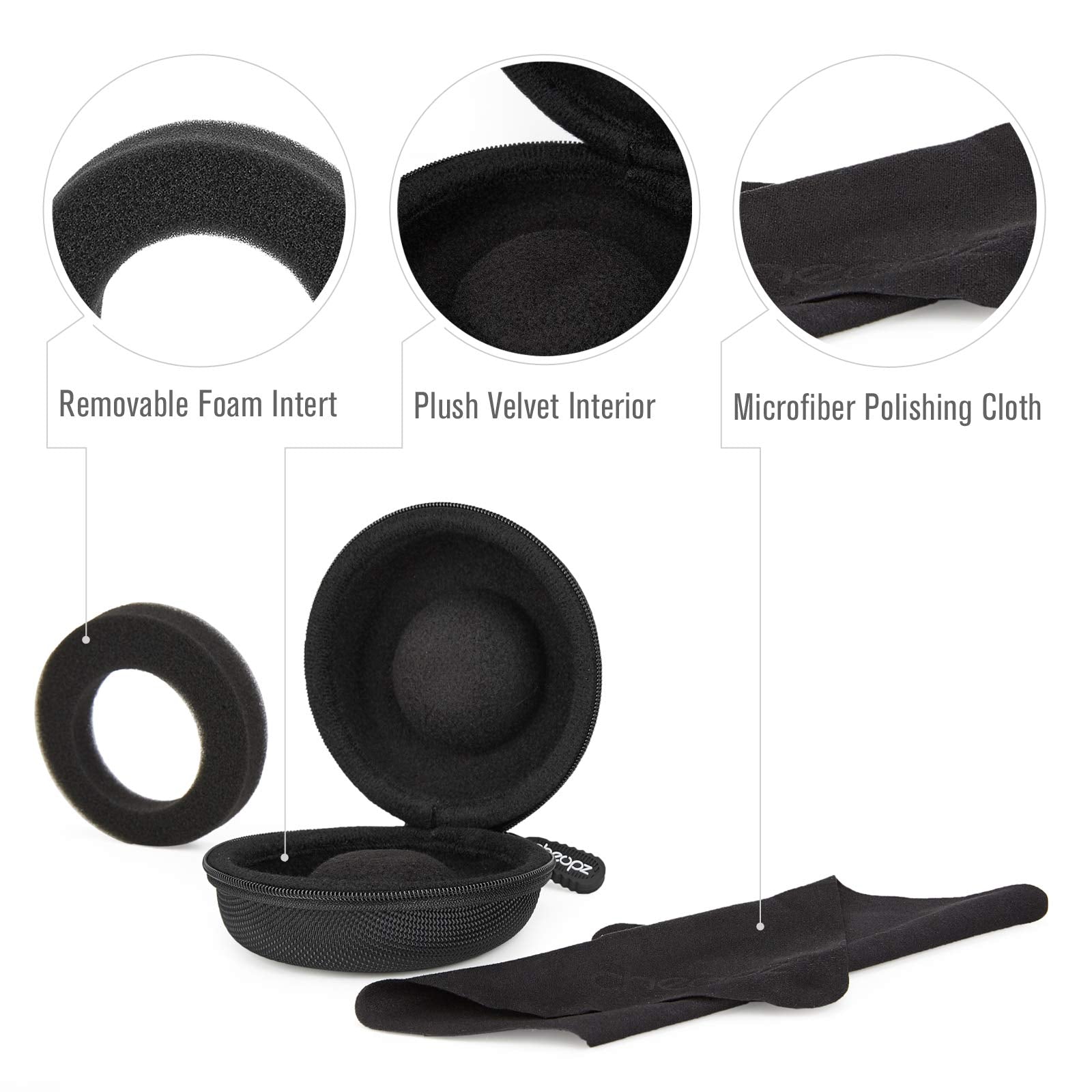 Cheopz Travel Watch Case Single Storage Box for Wristwatches & Smart Watches up to 50mm, Black