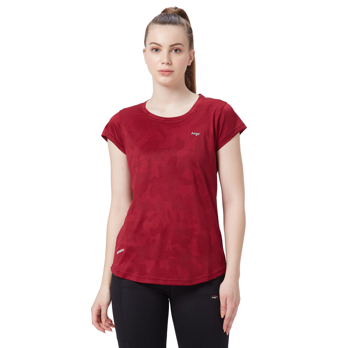 Berge Ladies Polyester Dry Fit Western Shirts & Tshirts For Women, Quick Drying & Breathable Fabric, Gym Wear Tees & Workout To 3