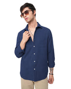 I Enterprise Mens Spread Collar Long Sleeve Multicolor Solid Regular Shirt Slim Fit Office Wear ShirtS For Men | Textured Long