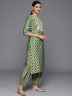 Libas WomenS Silk Blend Kurta Sets (34906_Green