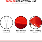 4E's Novelty Child Red Cowgirl Hat for Toddlers & Kids 3-6, for Halloween Jessie Inspired Costume, Felt Cowboy Hat Child Size fo