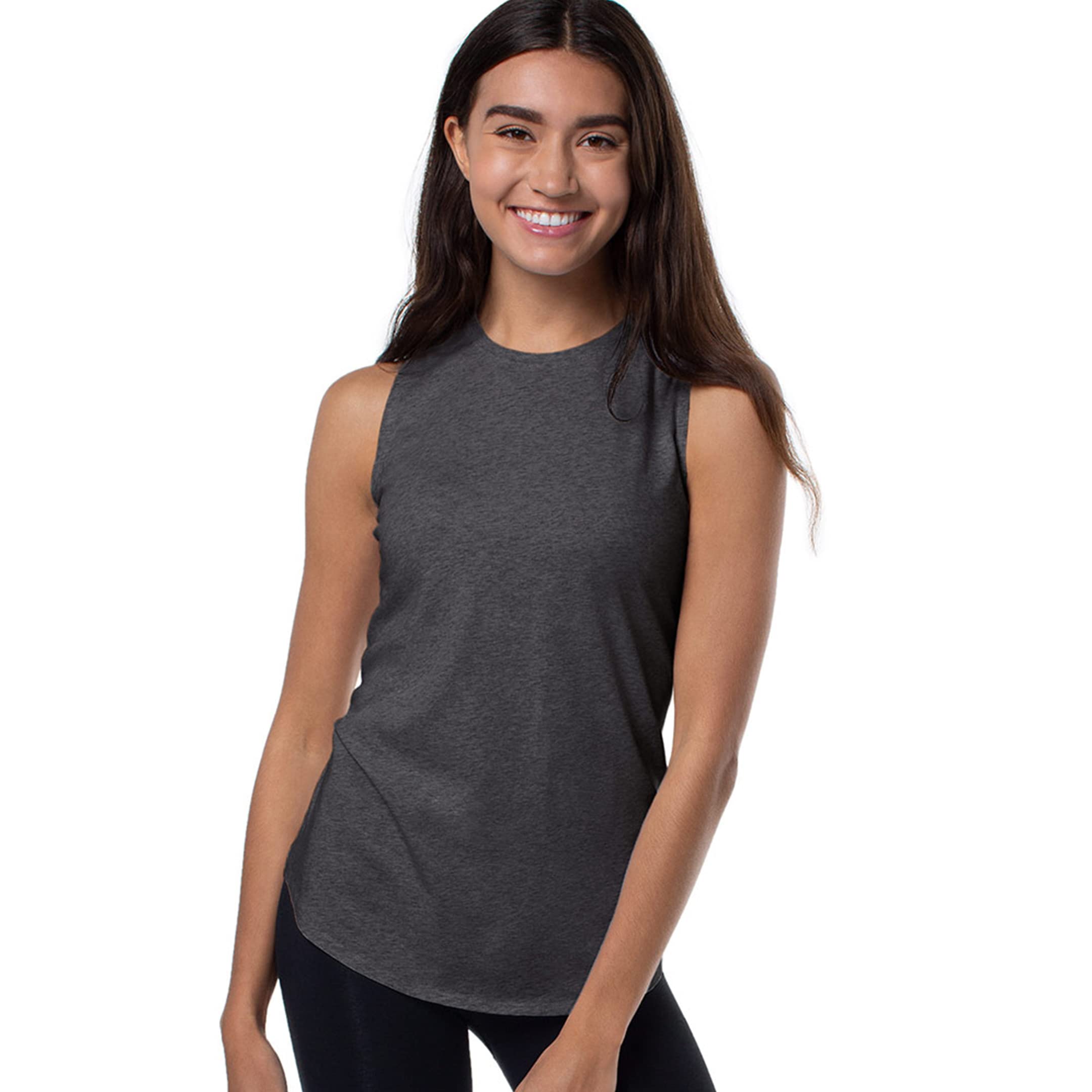 Bamboo Sleeveless T-Shirt - Carbon Heather by Cariloha for Women - 1 Pc T-Shirt (XS)