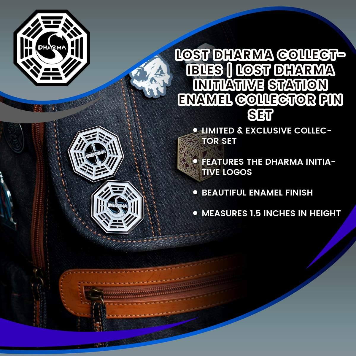 Surreal Entertainment Lost Dharma Collectibles| Lost Dharma Initiative Station Enamel Collector Pin Set