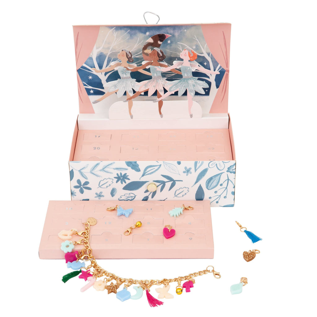 Meri Meri Winter Ballerina Charm Bracelet Advent Calendar (Pack of 1), Advent Calendar For Girls, Ages 8+, 6.875 x 2.375 x 4.375