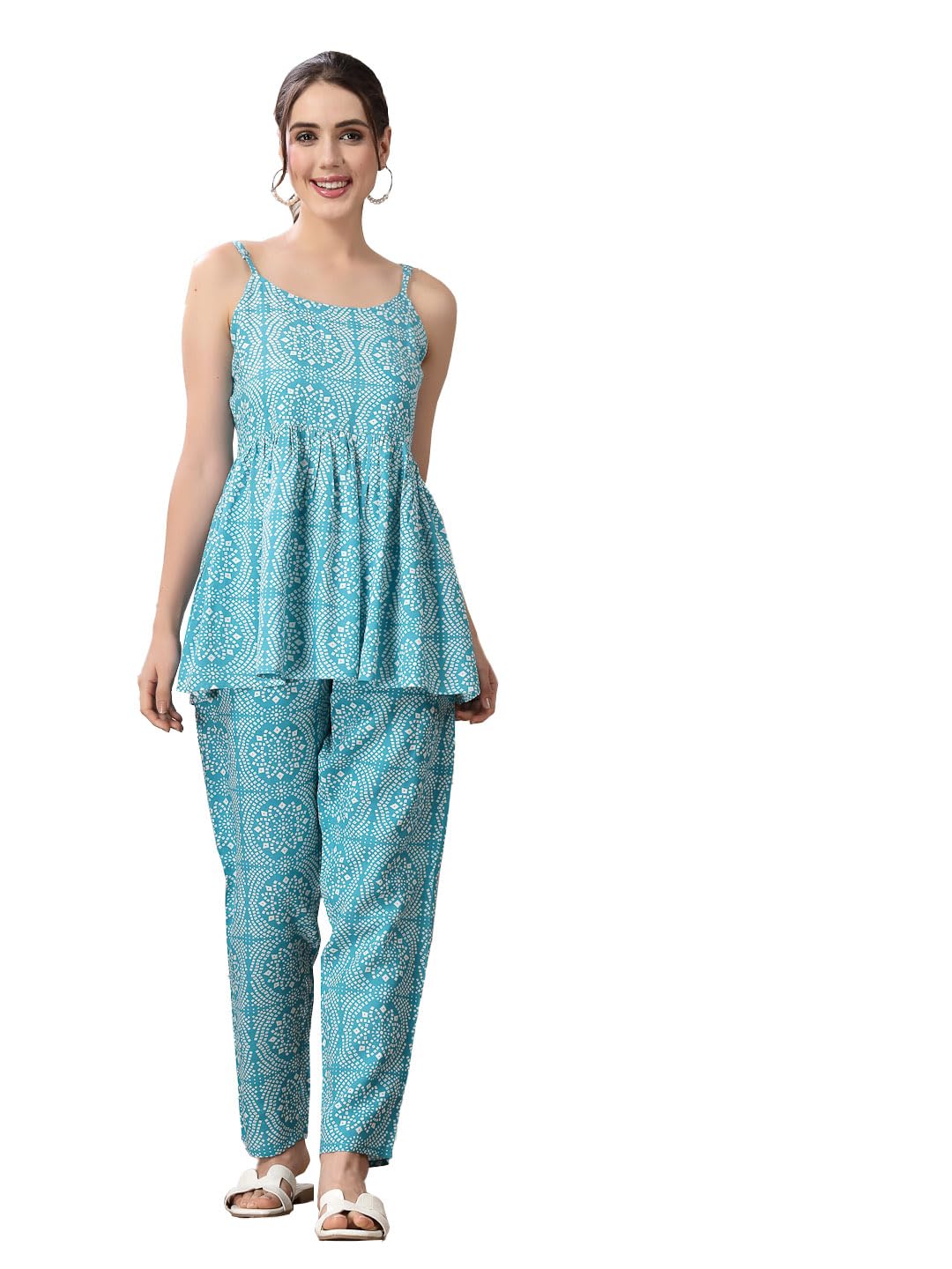 Stylum Womens Printed Rayon Kurti Pant Set