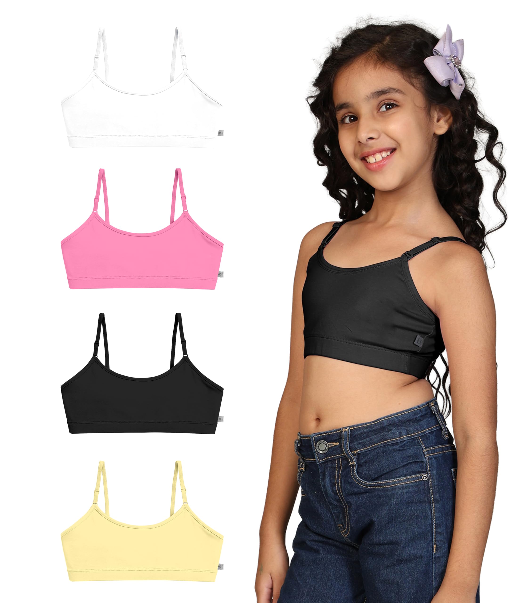 Kyda Kids Girls Antibacterial Cotton Solid Non Padded, Beginners Bra For Girls