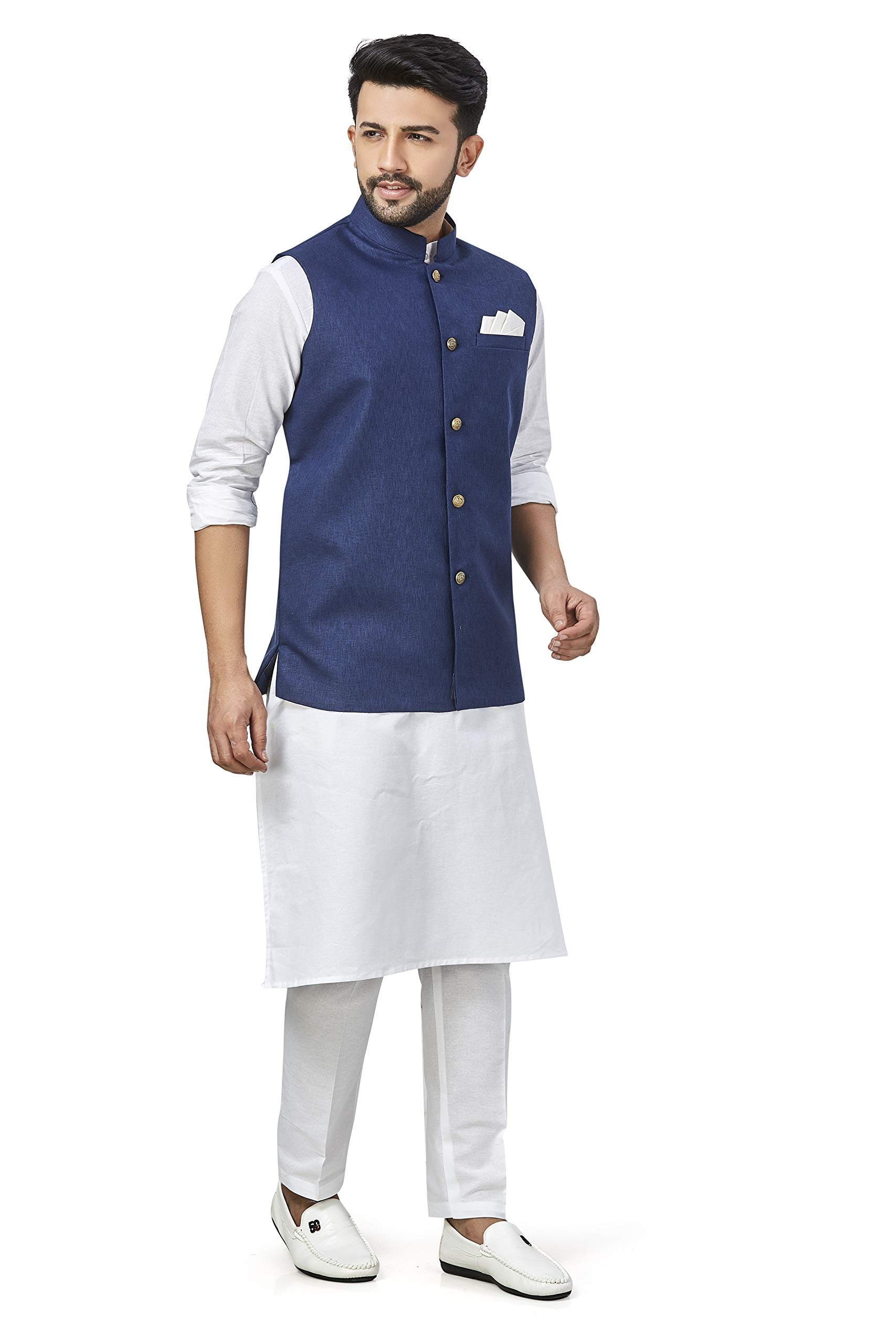 BE ACTIVE Mens Linen Blend Nehru Jacket With Mandarin Collar || Ethnic Koti For Men || Men Koti Formal|| Men Koti Wedding (RFKT