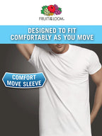 Fruit of the Loom Men's Eversoft Cotton Stay Tucked Crew T-Shirt, Regular-6 Pack Black/Grey, l