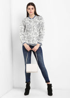 Modeve Women Floral Print White Casual Sweater For Winter||Winterwear||