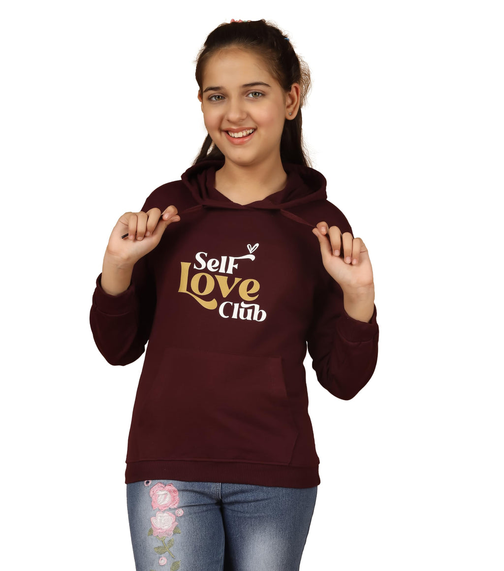 Kyda Kids Girls Cotton Hooded Neck Hoodies - Sweatshirt With Hoodies Full Sleeves Girls Winter Wear, Long Sleeve Sweatshirts For