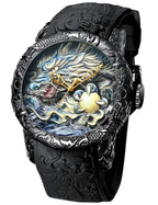MASTOP Men's Fashion Big Dial Watches 3D Sculpture Dragon Luxury Men Quartz Watches Exquisite Creative Watch