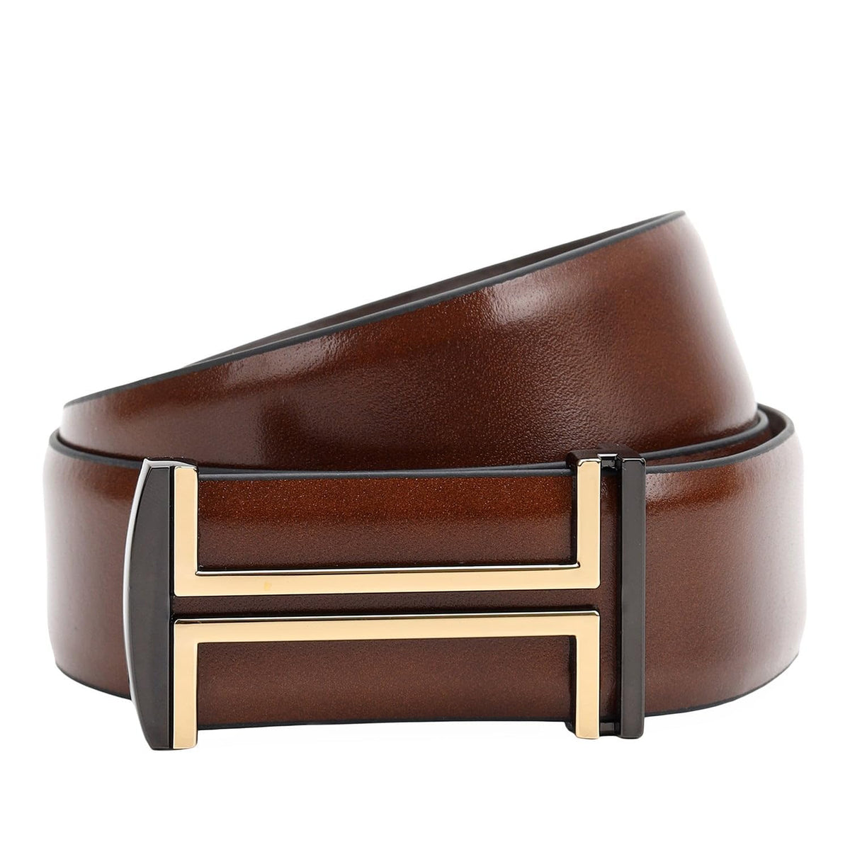 Da Milano Press Pin Leather Belt For Men  Brown (Size 95 Cm) (511935Ol) 40