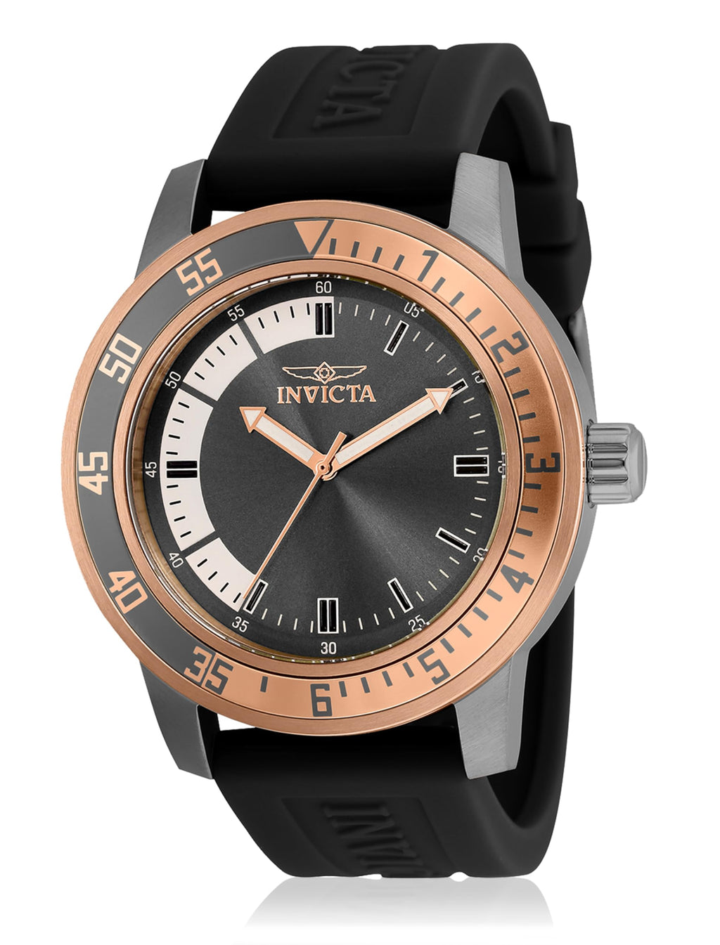 Invicta Men's Specialty 45mm Silicone Quartz Watch, Black (Model: 35687)