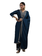 Libas WomenS Silk Blend Kurta Set (48578R_Teal