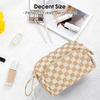 Narwey Large Women Makeup Bag Wide-open Make up Bag Travel Cosmetic Organizer Toiletry Bag for Cosmetics Toiletries Accessories
