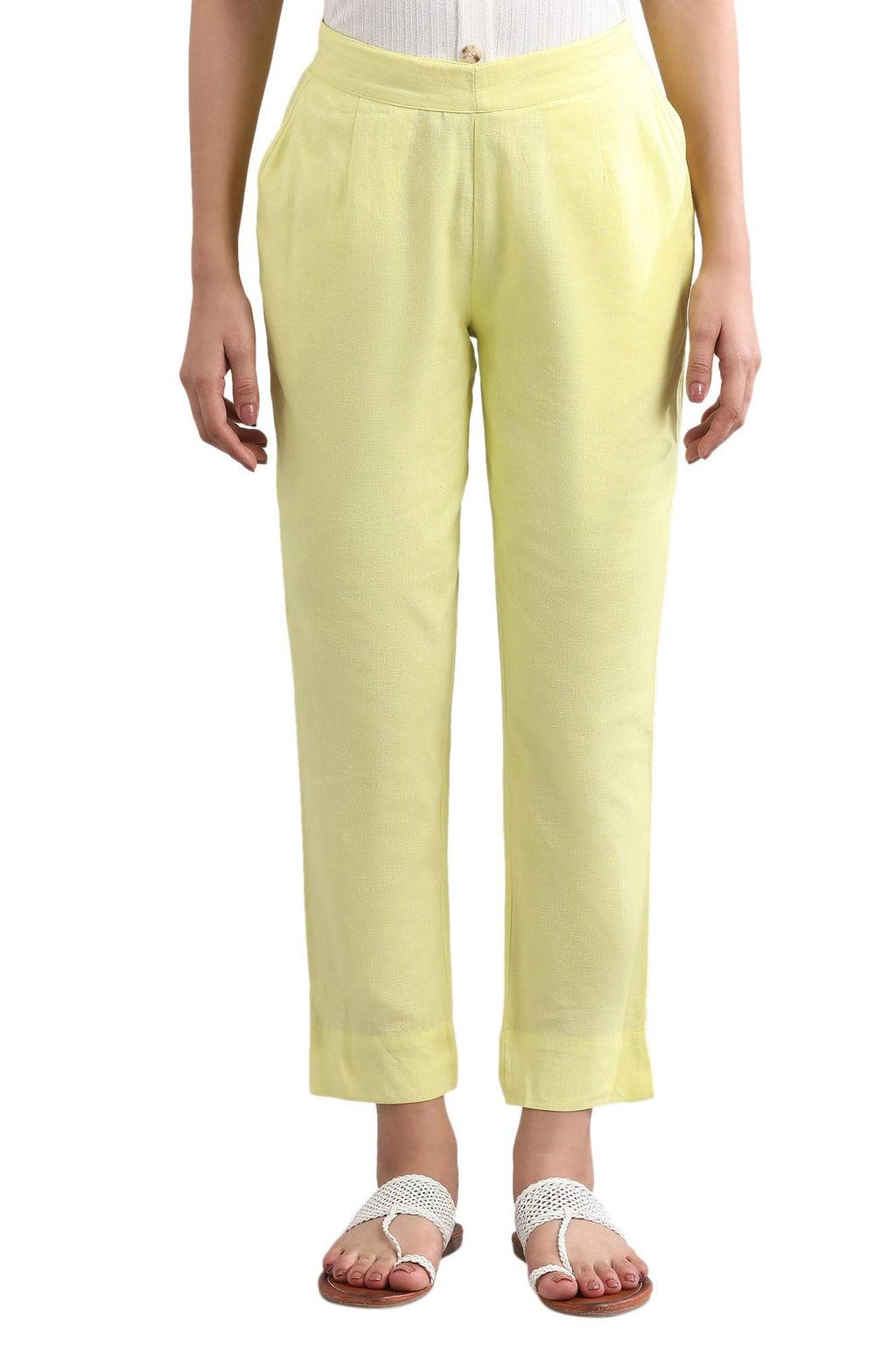 Aurelia Womens Slim Fit Pants (20FEA60015-601414_Yellow_X-Large)