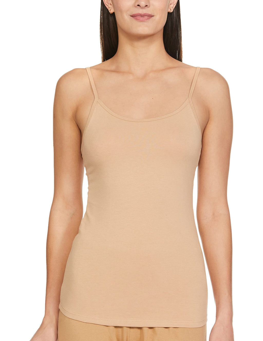 Enamor E001 Essentials Stretch Cotton Slim Fit Camisole For Women (E001-Skin-M)