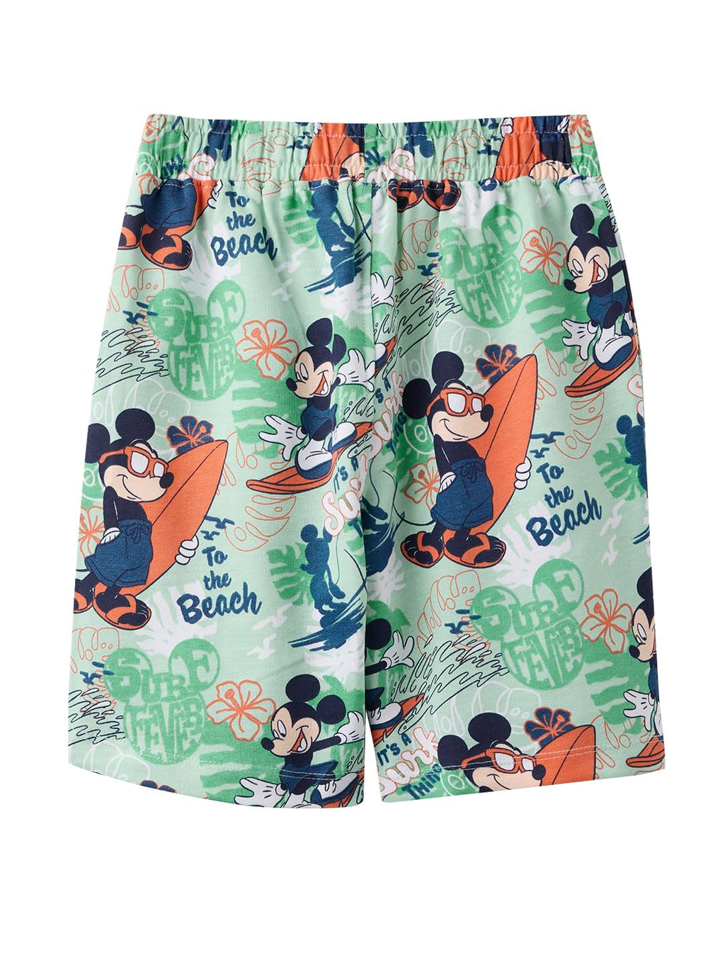 The Souled Store Official Mickey Mouse : Surf Vibes Boys Graphic Printed Pull On Cotton Shorts