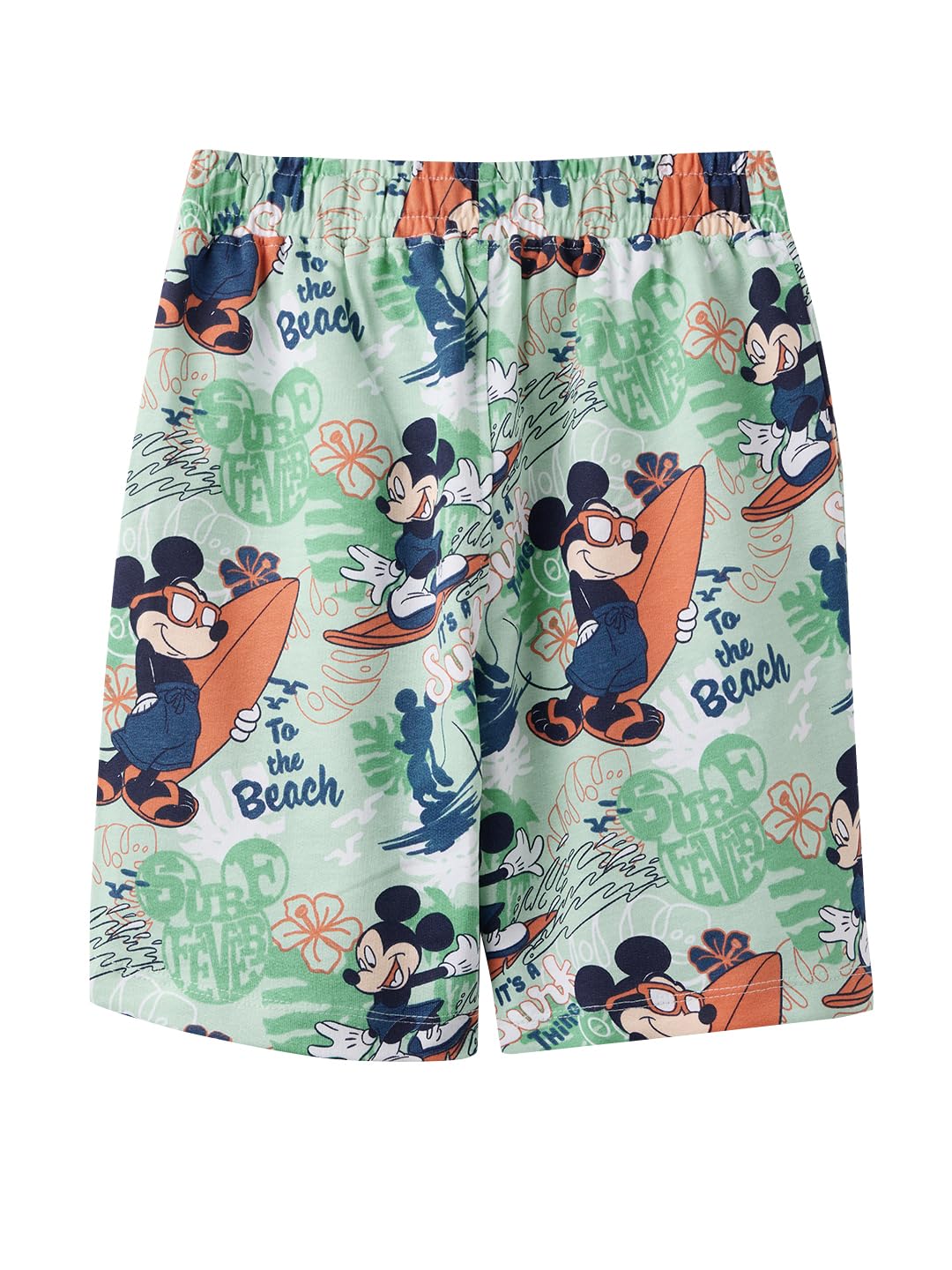 The Souled Store Official Mickey Mouse : Surf Vibes Boys Graphic Printed Pull On Cotton Shorts