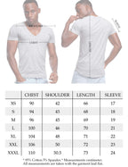 Deep V Neck T Shirt for Men Low Cut Vneck Tee Invisible Tshirt Vee Top Gray S