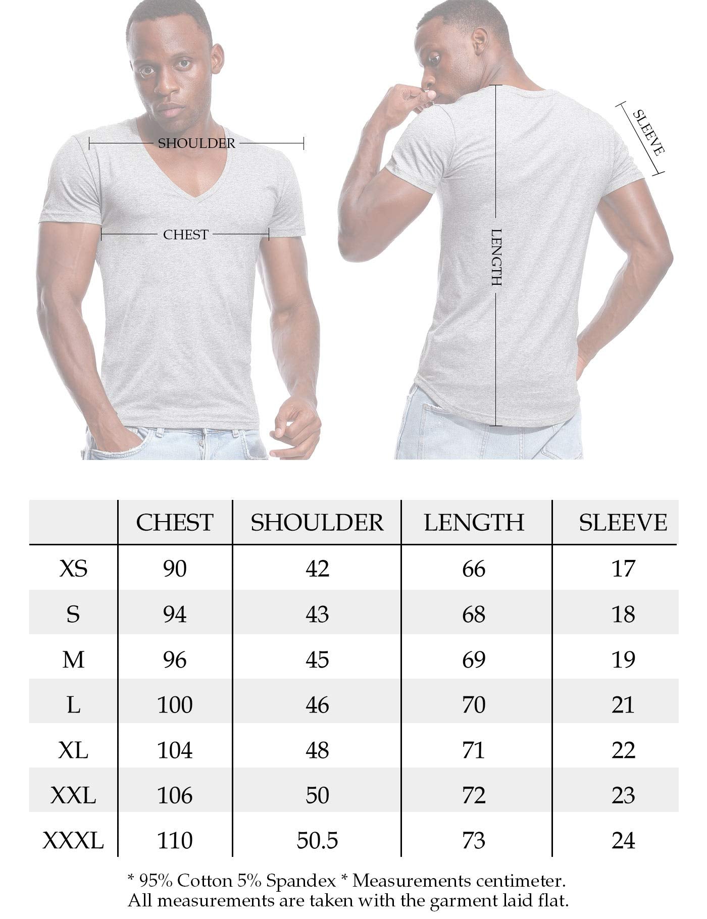 Deep V Neck T Shirt for Men Low Cut Vneck Tee Invisible Tshirt Vee Top Gray S