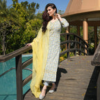 Gosriki Women'S Cotton Blend Straight Kurta With Pant & Dupatta (Murhar_New-Go)