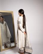 ANNI DESIGNER Womens Rayon Blend Printed Straight Kurta with Pant & Dupatta (GHABENI White_XL_White_X-Large)