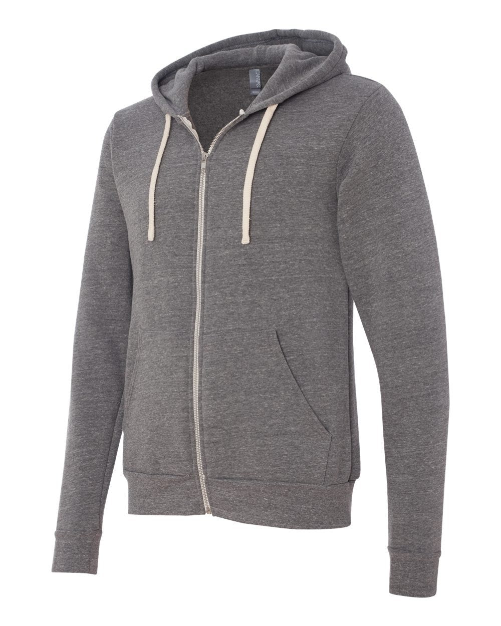 Unisex Triblend Sponge Fleece Full-Zip Hoodie - cHAR BLK TRIBLND - XS(D0102H78E02)