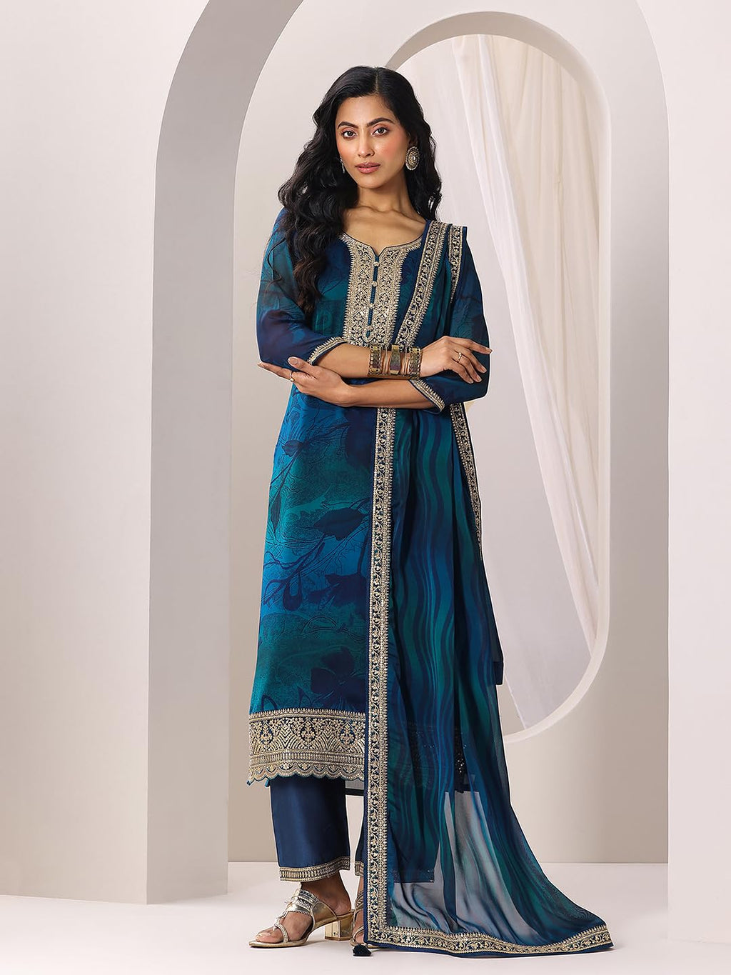 Libas WomenS Chiffon Kurta Sets (99081Or