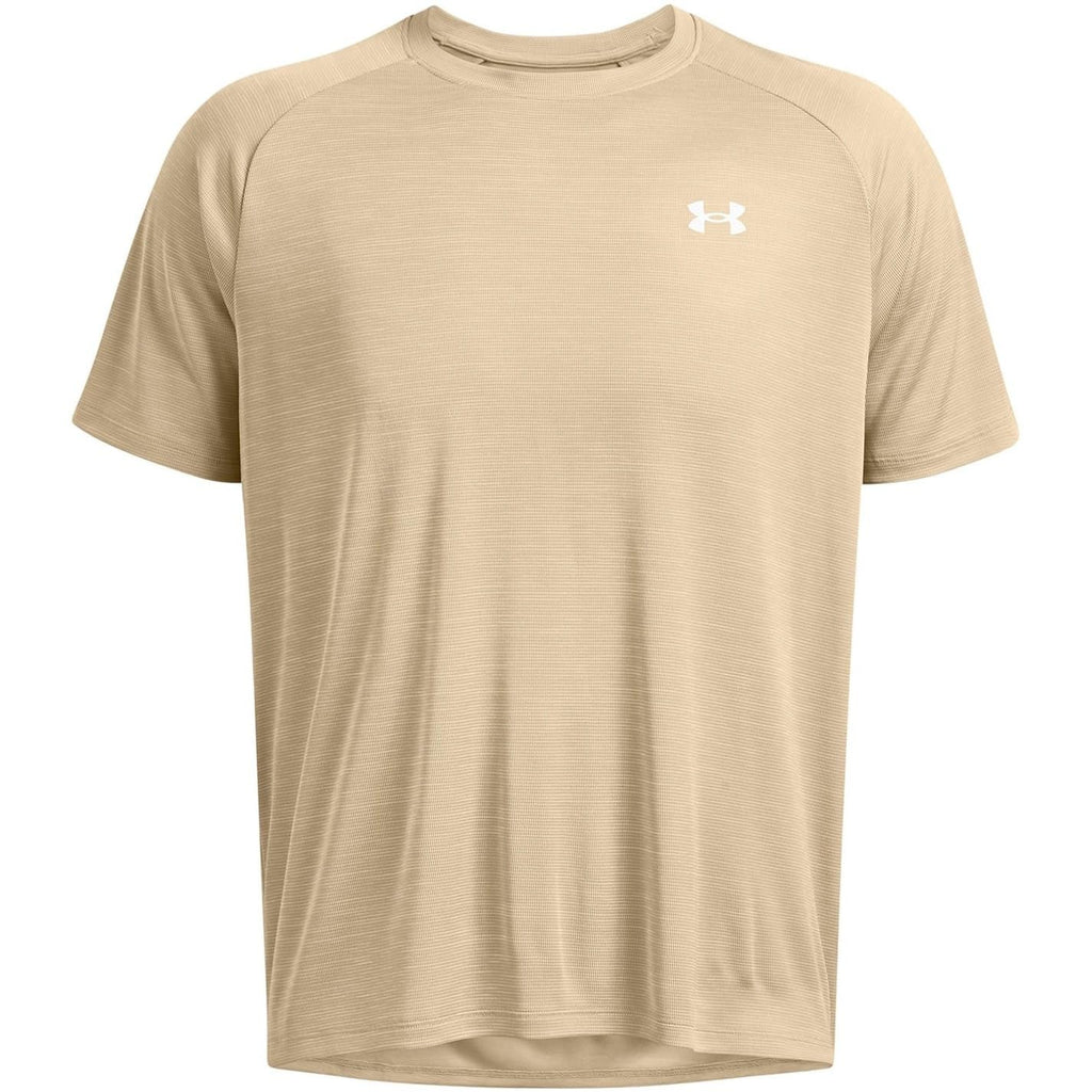 Under Armour Men's Tech Textured Short Sleeve T Shirt, (300) City Khaki / / White, 4X-Large Tall
