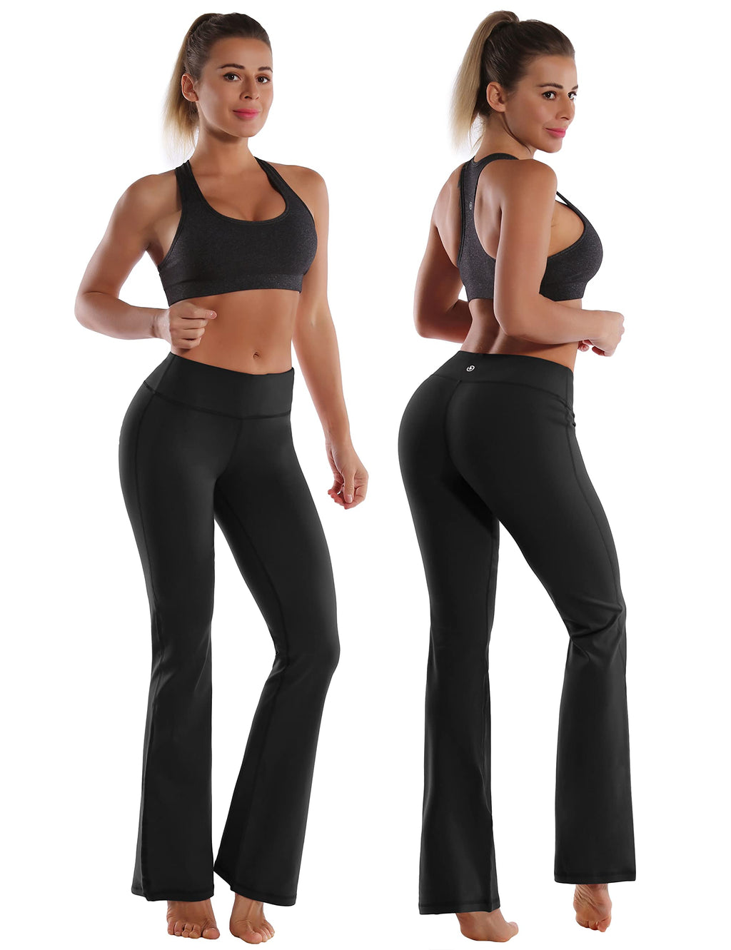 BUBBLELIME 29/31/33/35 4 Styles Women's Bootcut Yoga Pants Tummy Control - Basic Bootleg_Black M_35 Inseam