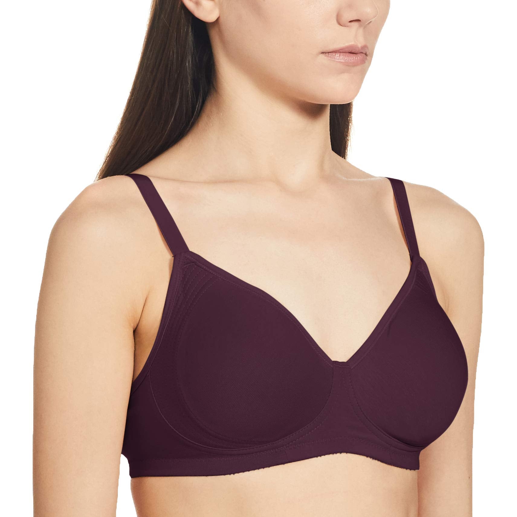 Enamor A042 Side Support Shaper Supima Cotton Everyday Bra - Non-Padded, Wirefree & High Coverage Purple