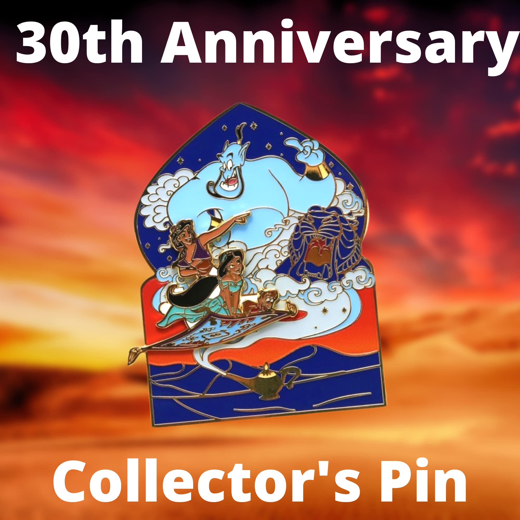 Loungefly Disney Aladdin Trading Pin with Jasmine and Genie, Individually Boxed Collectors Enamel Pins, 3 Inches