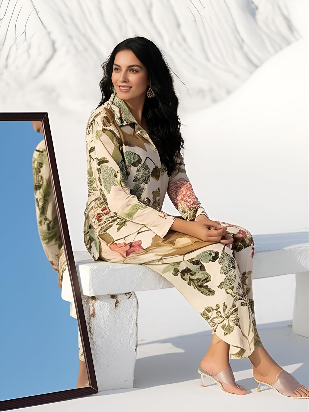 Yashika Cotton Blend Floral Printed Kurta Bottom Set For Women