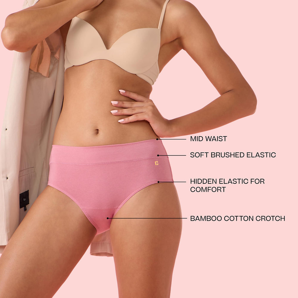 Enamor WomenS Cotton Blend Classic Solid Briefs (Pack Of 1) (Ip01_Rose Blush