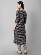 Rytras Women'S Cotton Printed Kurta With Pant Set