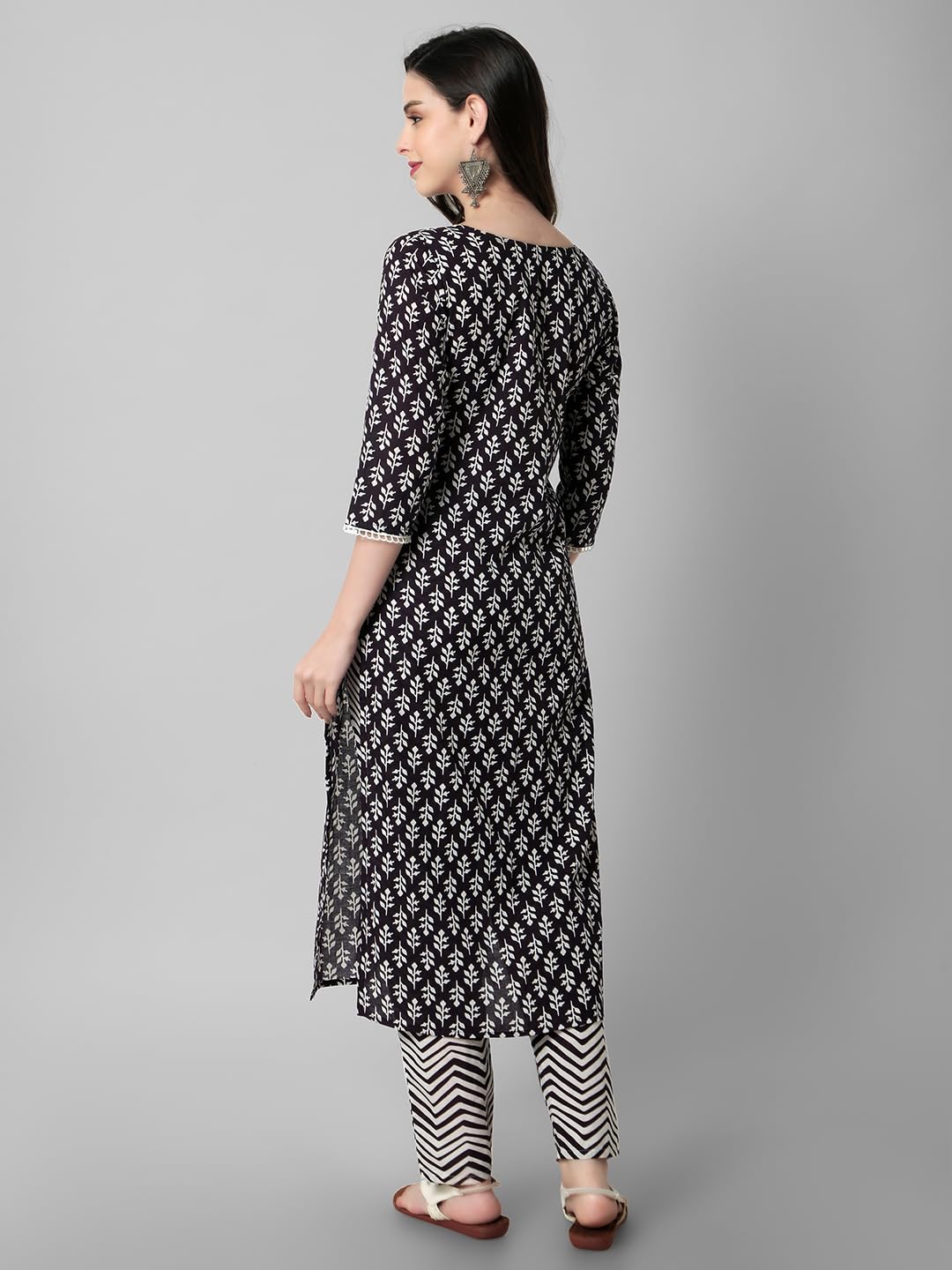 Rytras Women'S Cotton Printed Kurta With Pant Set