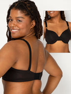 Fruit of the Loom Women's Smooth Cotton T-Shirt Bra-Ultra-Soft, Flexible, and Invisible Under Tees, Lilac Whisper/Purple Velvet/