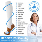 bropite Copper Compression Socks for Men & Women Circulation- 6 Pairs 20-30mmhg Support Compression Socks - Best for Running, At