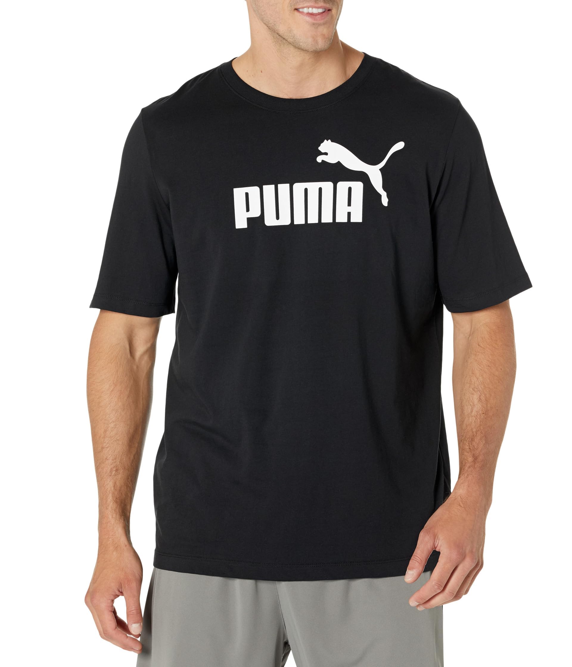 PUMA Men's Essentials Logo Tee, Black, X-Large